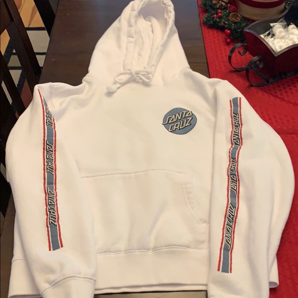 Santa Cruz Skateboards Tops - White Santa Cruz hoodie